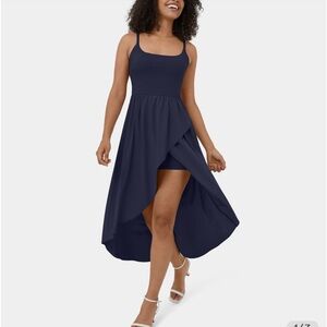 Halara Breezeful Backless high low 2 piece flowy casual dress.